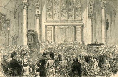 Blomsterpredikan i St. Catherine Cree-kyrkan, c1872. av Unbekannt