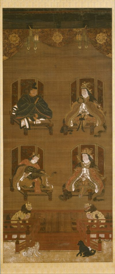 De fyra gudarna i Koyasan Temple Complex, sent 1300-tal. av Unbekannt