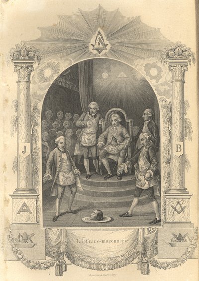 Ceremonin för franska frimurare, 1844 av Unbekannt