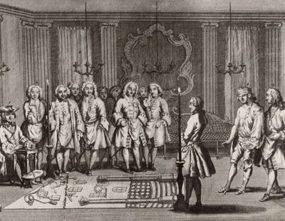 Den franska frimurarnas initieringsceremoni, 1700-talet av Unbekannt