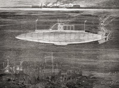 Den franska marinens ubåt Gustave Zédé, som sjösattes 1900. av Unbekannt