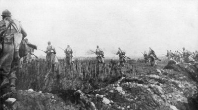 Fransmännen inleder sin offensiv, 2:a slaget vid Champagne, Frankrike, 25 september 1915 av Unbekannt