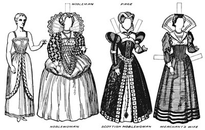 The Gallery of British Costume: Klänning som användes under det sena sextonde århundradet, c1934 av Unbekannt