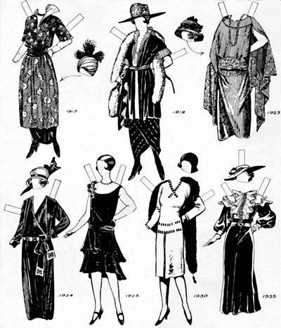 The Gallery of Historic Costume: Klänningar som bärs under det tjugonde århundradet, c1934 av Unbekannt