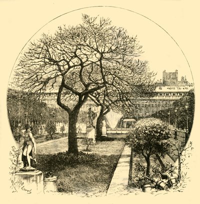 Palais Royals trädgårdar, Paris, 1890. av Unbekannt