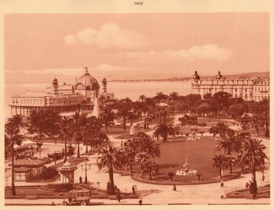 Trädgårdarna sett från kasinot, Nice, 1930. av Unbekannt