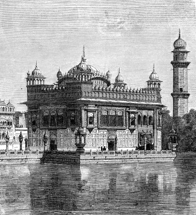 Det gyllene templet och odödlighetens sjö i Amritsar, Indien, 1895 av Unbekannt
