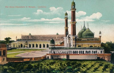 Den stora Embambaran och moskén. Lucknow, c1900. av Unbekannt