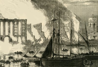 The Great Fire at Cottons Wharf Tooley Street, 1861, c1878. av Unbekannt