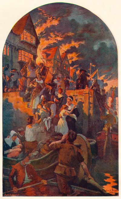 Den stora branden i London, 1666 1905 av Unbekannt
