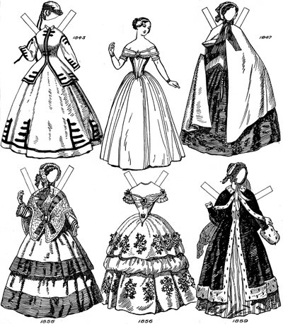 The Great Gallery of British Costume: Some Womens Fashions från 1843 till 1893, c1934 av Unbekannt