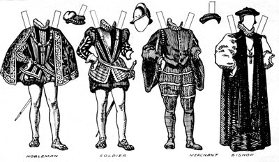 The Great Gallery of Costume: Varierade klänningar som bärs i Elizabeths dagar, c1934 av Unbekannt