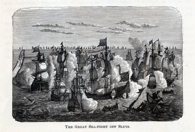The Great Sea Fight Off Sluys, 1882 av Unbekannt