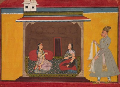 Hjältinnan som är troget älskad: Leaf from a Rasamanjari, ca. 1710. av Unbekannt