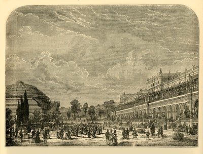 Trädgårdsträdgården och utställningsbyggnaden, c1876. av Unbekannt