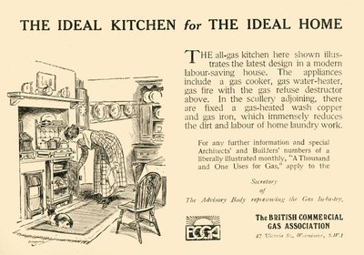 The Ideal Kitchen for the Ideal Home - The British Commercial Gas Association, 1920. av Unbekannt