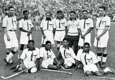 Det indiska hockeylaget, vinnare av guldmedalj, Olympiska spelen i Berlin, 1936 av Unbekannt