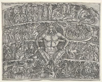 Infernot enligt Dante, efter fresken i Campo Santo i Pisa, 1400-talet. av Unbekannt