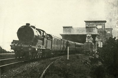 Den irländska posten lämnar Menai-bron, c1930. av Unbekannt