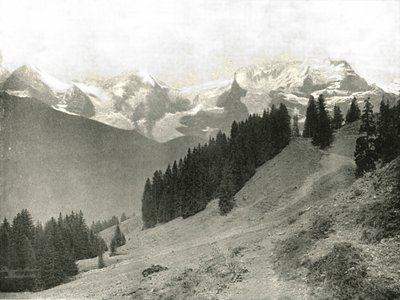 Jungfrau och hennes grannar, Schweiz, 1895. av Unbekannt