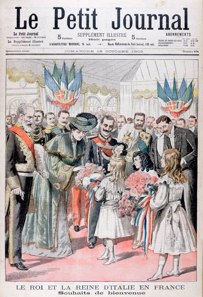 Kungen och drottningen av Italien i Frankrike, 1903 av Unbekannt