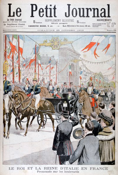 Kungen och drottningen av Italien i Frankrike, 1903 av Unbekannt