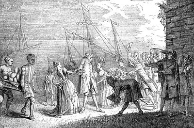 Landstigningen av Senesino, 1720 av Unbekannt