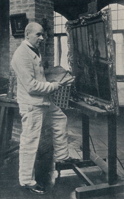 Den sene Gaston La Touche i hans studio, c1913. av Unbekannt