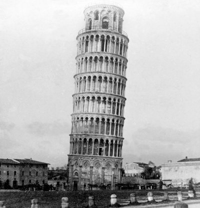 Det lutande tornet i Pisa, Italien, 1892 av Unbekannt