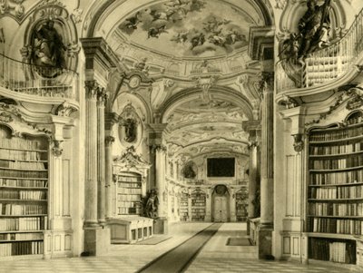 Biblioteket, Admont Abbey, Österrike, c1935. av Unbekannt