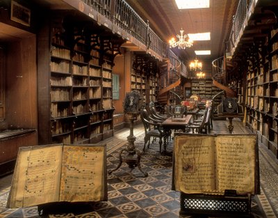 Biblioteket i Saint Francis-klostret, Lima, Peru, 1900-talet (foto) av Unbekannt