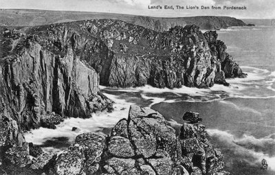 Lions Den från Pordenack, Lands End, Cornwall, tidigt 1900-tal av Unbekannt