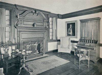 Vardagsrummet i Francis Corbin House, i Edenton, byggt 1758, 1930 av Unbekannt