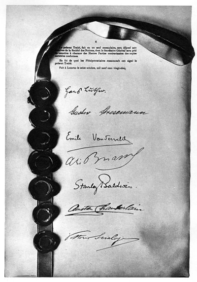 Locarnofördraget förseglat och undertecknat i London, 1 december 1925, 1935 av Unbekannt
