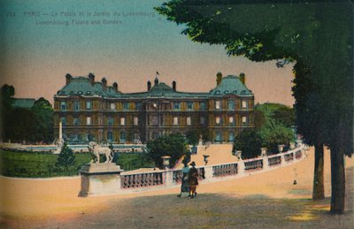 Luxemburgpalatset och Jardin du Luxembourg, Paris, c1920 av Unbekannt