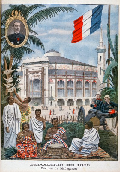 Den madagaskiska paviljongen vid världsutställningen 1900, Paris, 1900 av Unbekannt