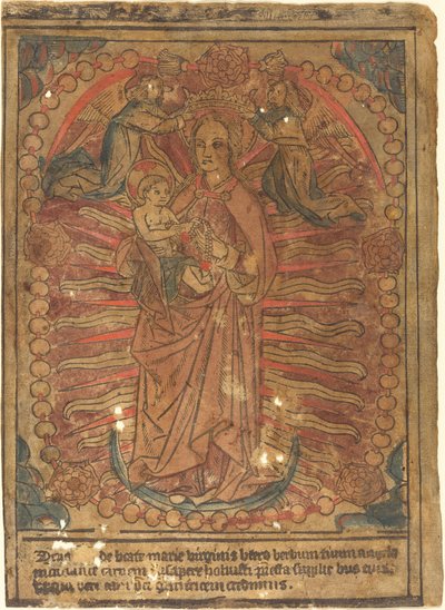 Madonnan och barnet i en rosenkrans, ca. 1490. av Unbekannt