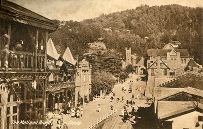 The Mall and Ridge - Simla, c1918-c1939. av Unbekannt