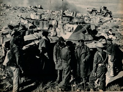 Mötet på El Duda. Den 26 november intog Tobruks garnison El Duda, 1941 1944 av Unbekannt