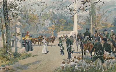 Napoleons och Pius VII:s möte i Fontainebleau, 1813, 1896 av Unbekannt