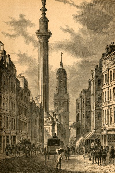 Monumentet och S:t Magnus kyrka, ca 1800, 1897. av Unbekannt