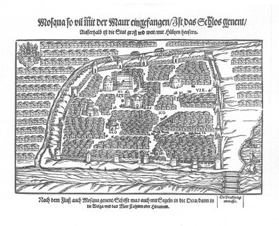 Moskvakartan från Moscouiter Wonderful Histories av Sigmund von Herberstein, 1567 av Unbekannt