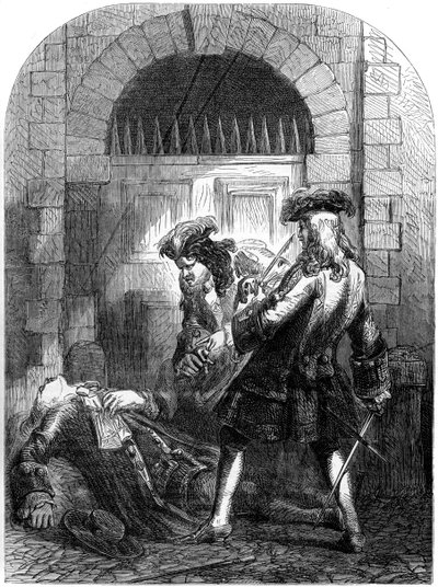 Mordet på skådespelaren William Mountford, 1692, 1800-talet av Unbekannt