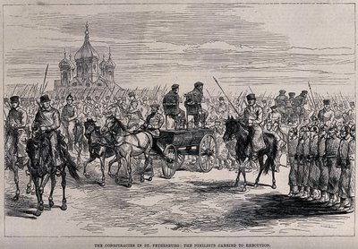 Nihilisterna gick till avrättning i St. Petersburg, ca 1881 av Unbekannt