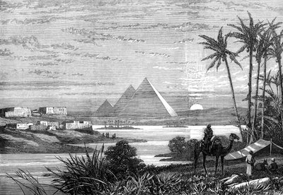 Nilen och pyramiderna från Boulak-vägen, 1874 av Unbekannt