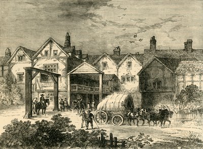 The Old Tabard Inn, i det sjuttonde århundradet, c1878. av Unbekannt