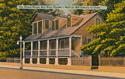 The Oldest House, Key West, Florida - Byggt 1825 helt av Cedar, c1940-talet av Unbekannt