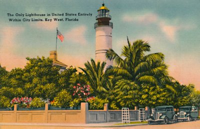 Den enda fyren i USA helt inom stadens gränser, Key West, Florida, c1940-talet av Unbekannt
