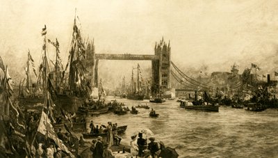 Invigningsceremonin för Tower Bridge, c1894. av Unbekannt