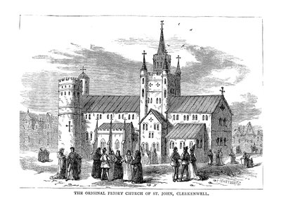 Den ursprungliga Priory Church of St. John, 1878 av Unbekannt